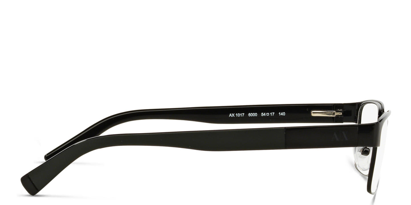 Armani Exchange A|X Logo Rectangle Eyeglasses in Black – Product Photo 2