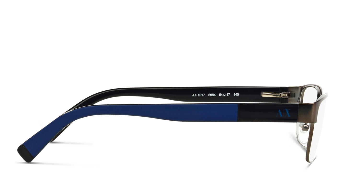 Shop Armani Exchange Rectangle Eyeglasses in Gunmetal online.