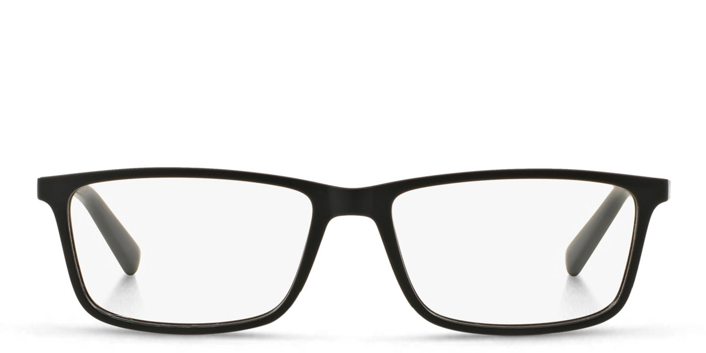 Armani Exchange Wide Rectangle Eyeglasses in Black – Product Photo 0