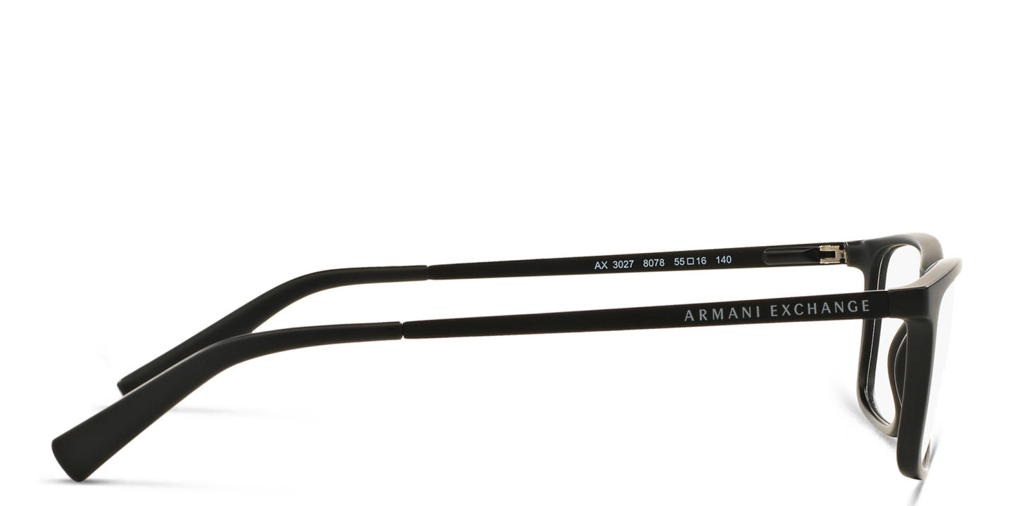 Armani Exchange Wide Rectangle Eyeglasses in Black – Product Photo 2