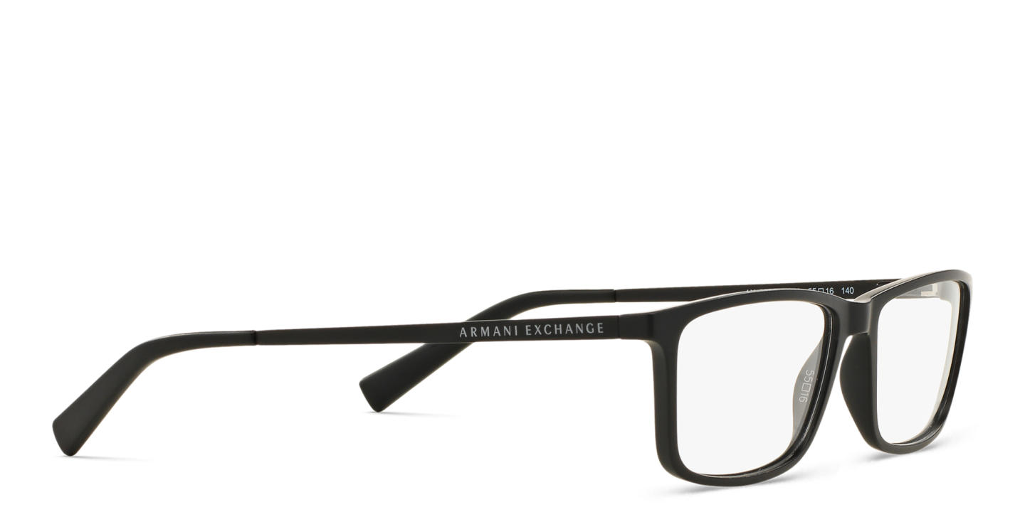 Armani Exchange Wide Rectangle Eyeglasses in Black – Product Photo 3