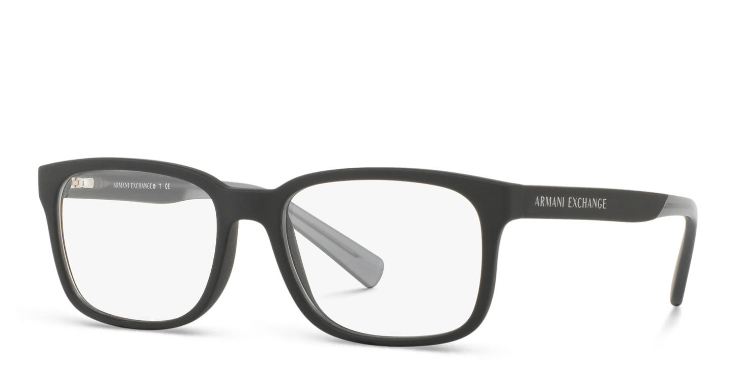 Armani Exchange Rectangle Eyeglasses in Black – Product Photo 1