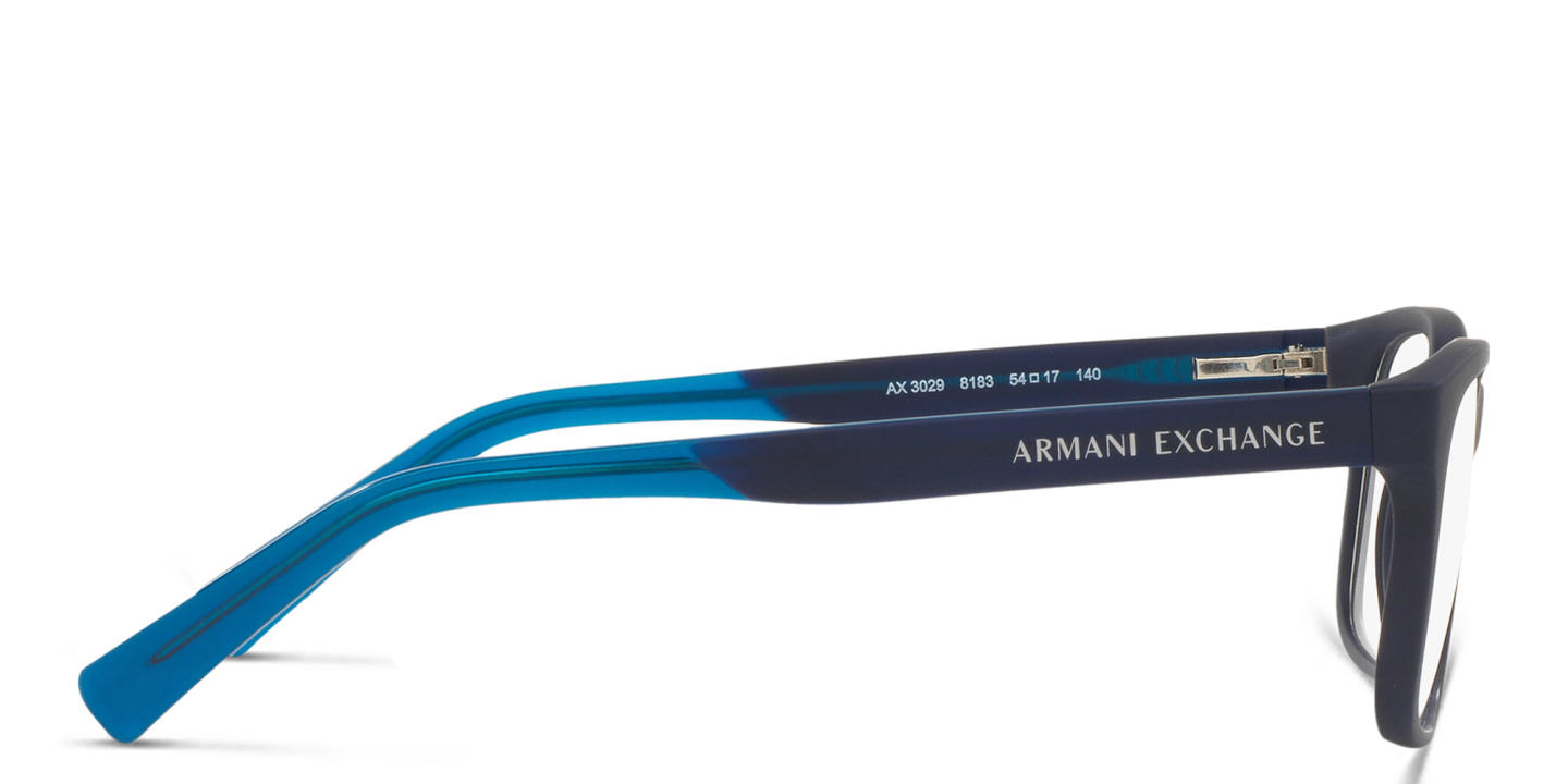 Armani Exchange Rectangle Eyeglasses in Blue – Product Photo 2