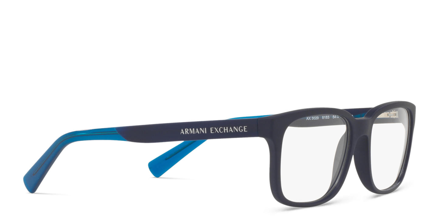 Armani Exchange Square Eyeglasses in Blue – Product Photo 3