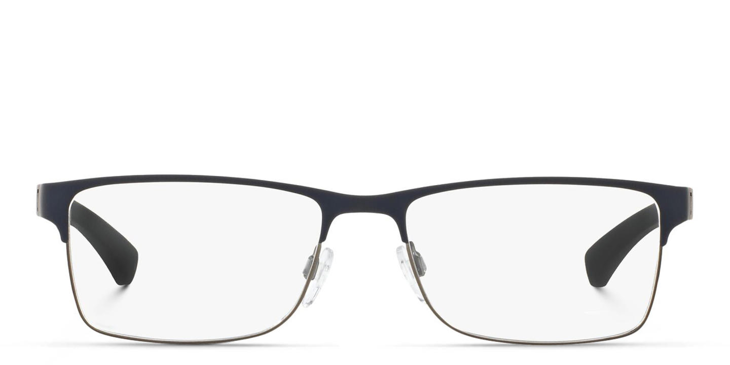 Emporio Armani Rectangle Eyeglasses in Rubber Blue & Gunmetal – Product Photo 0
