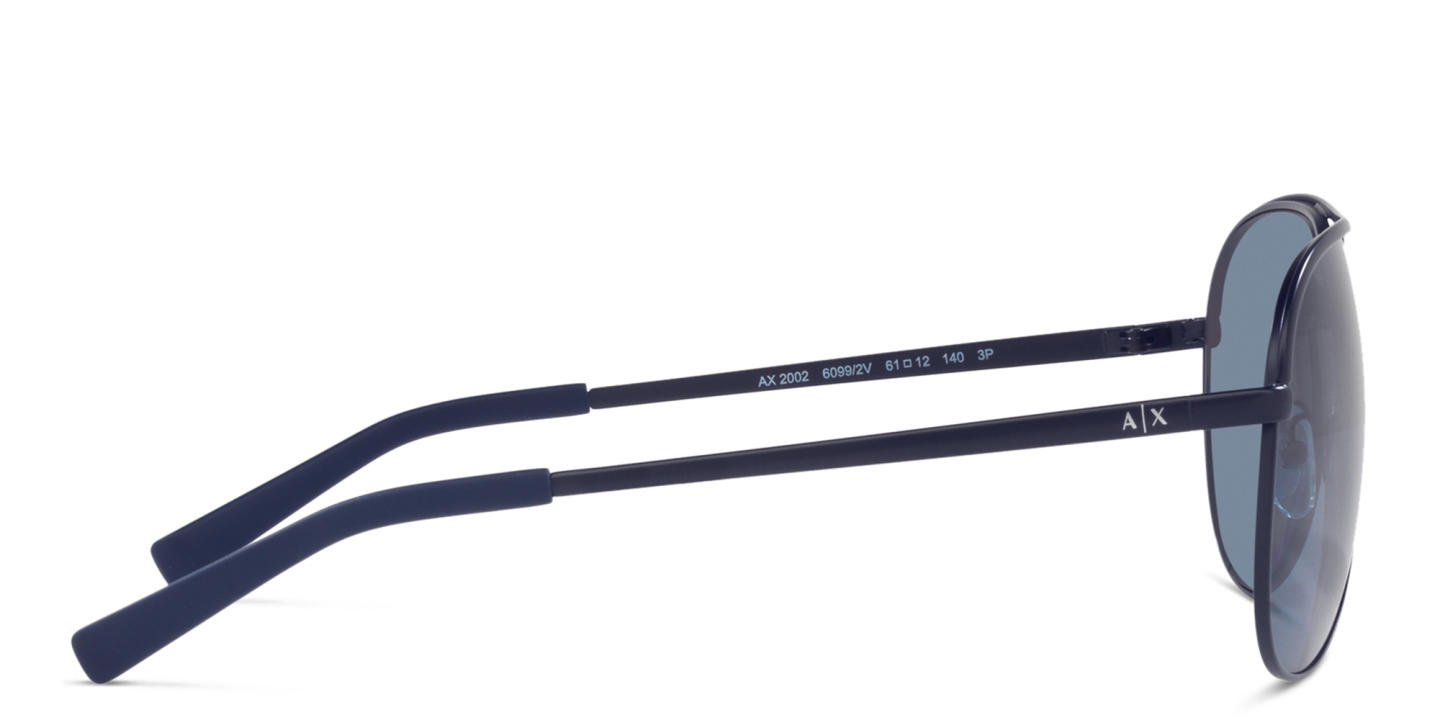 Armani Exchange Unisex Aviator Sunglasses in Blue – Product Photo 2