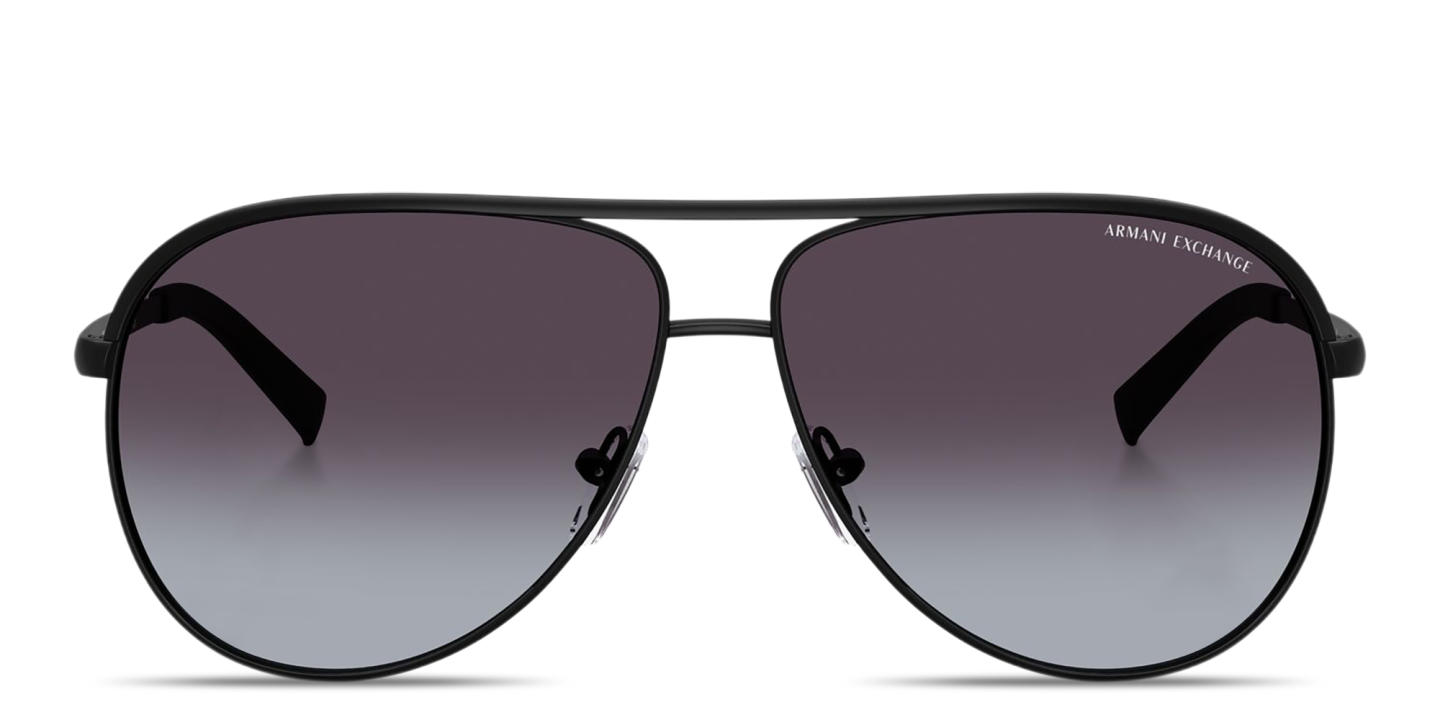 Armani Exchange A|X Logo Unisex Pilot Sunglasses in Black – Product Photo 0