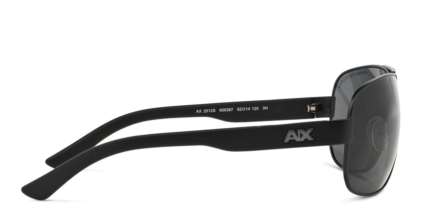 Armani Exchange Pilot Sunglasses in Black – Product Photo 2