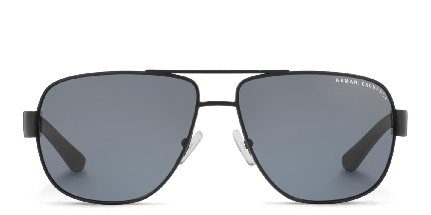 Armani Exchange A|X Logo Wide Aviator Sunglasses in Black – Product Photo 0