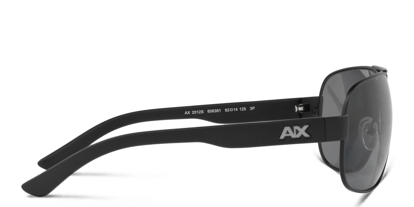 Armani Exchange A|X Logo Wide Aviator Sunglasses in Black – Product Photo 2