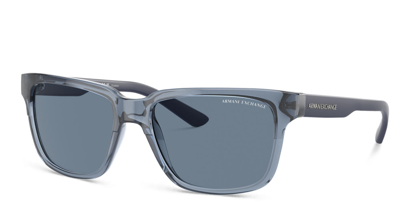 Shop Armani Exchange Unisex Square Sunglasses in Blue online.