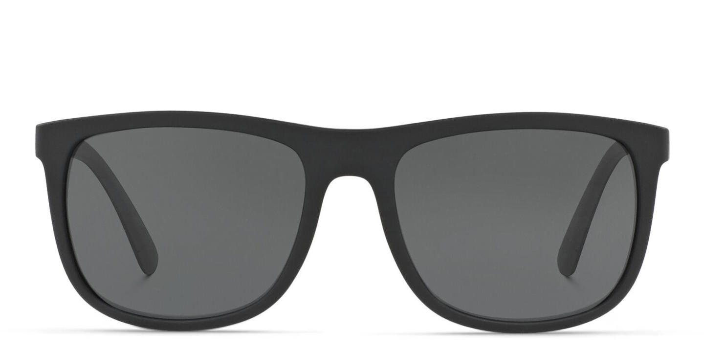 Shop Emporio Armani Square Sunglasses in Matte Black online.