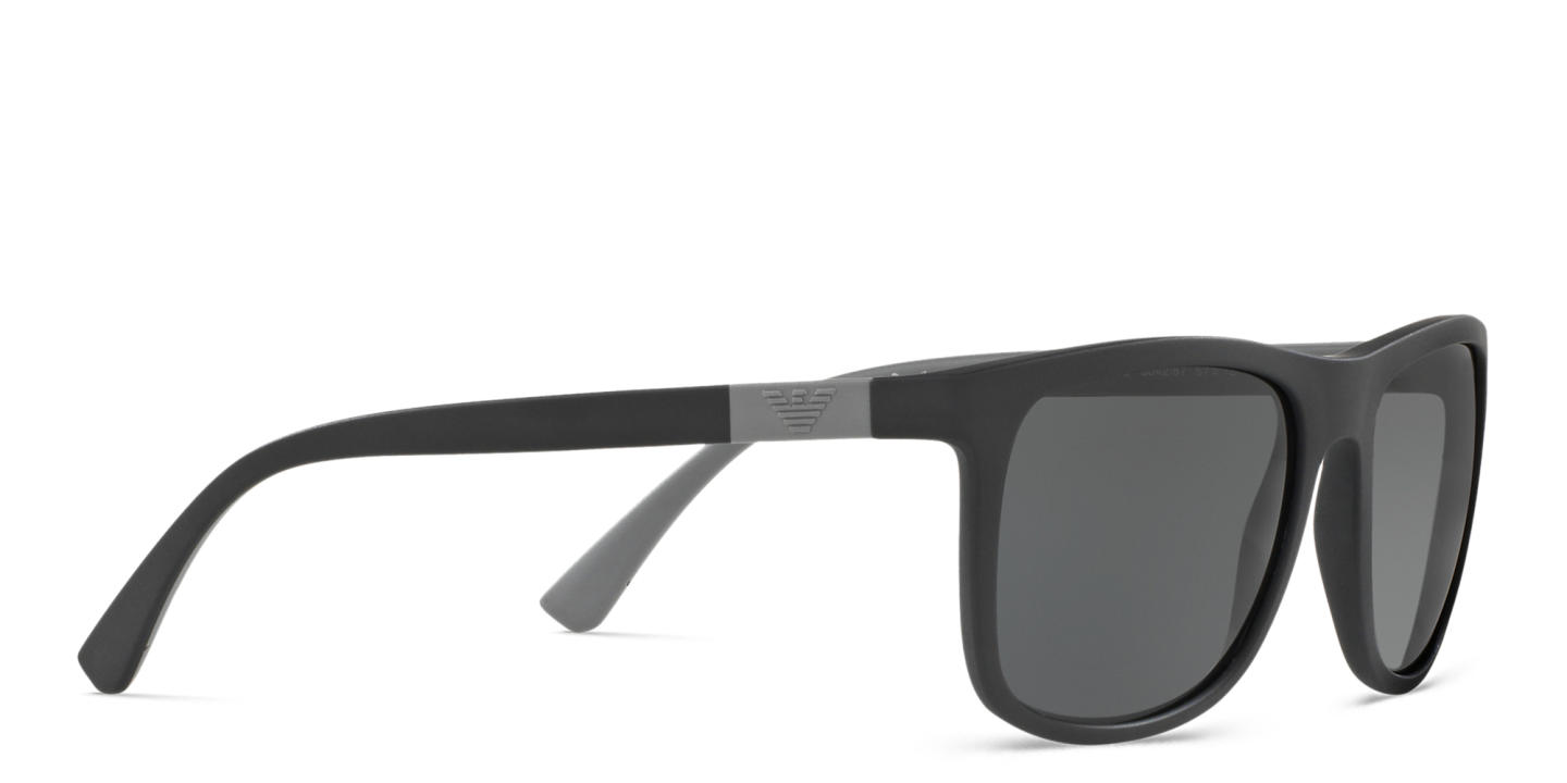 Shop Emporio Armani Square Sunglasses in Matte Black online.