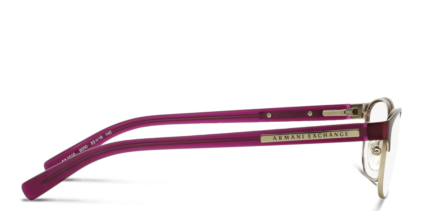 Shop Armani Exchange Rectangle Eyeglasses in Purple online.