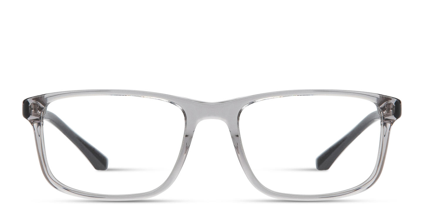 Emporio Armani Eagle Logo Rectangle Eyeglasses in Transparent Grey – Product Photo 0