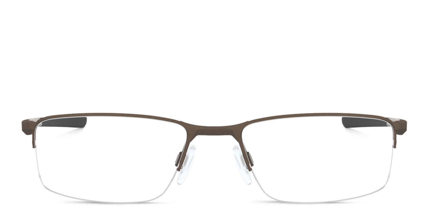 Oakley Half-Rim Rectangle Eyeglasses in Brown – Product Photo 0