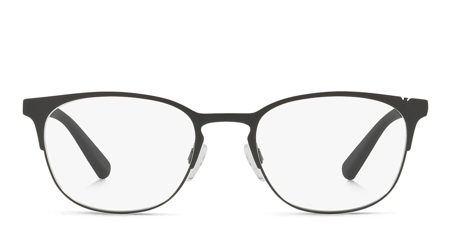 Emporio Armani Oval Eyeglasses in Matte Black – Product Photo 0