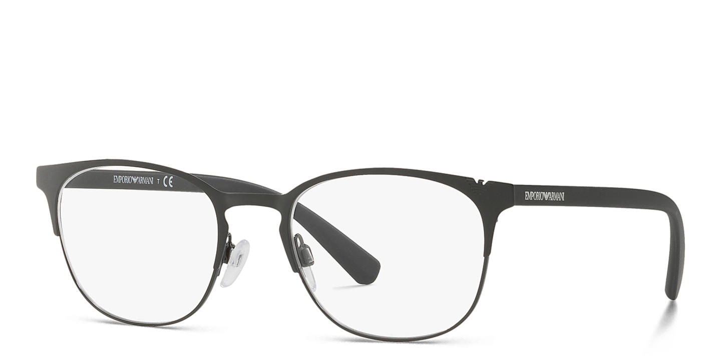 Emporio Armani Oval Eyeglasses in Matte Black – Product Photo 1