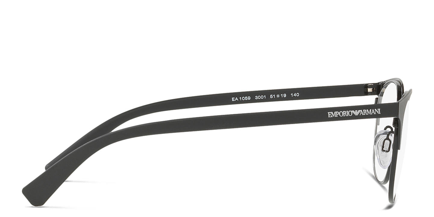 Emporio Armani Oval Eyeglasses in Matte Black – Product Photo 2