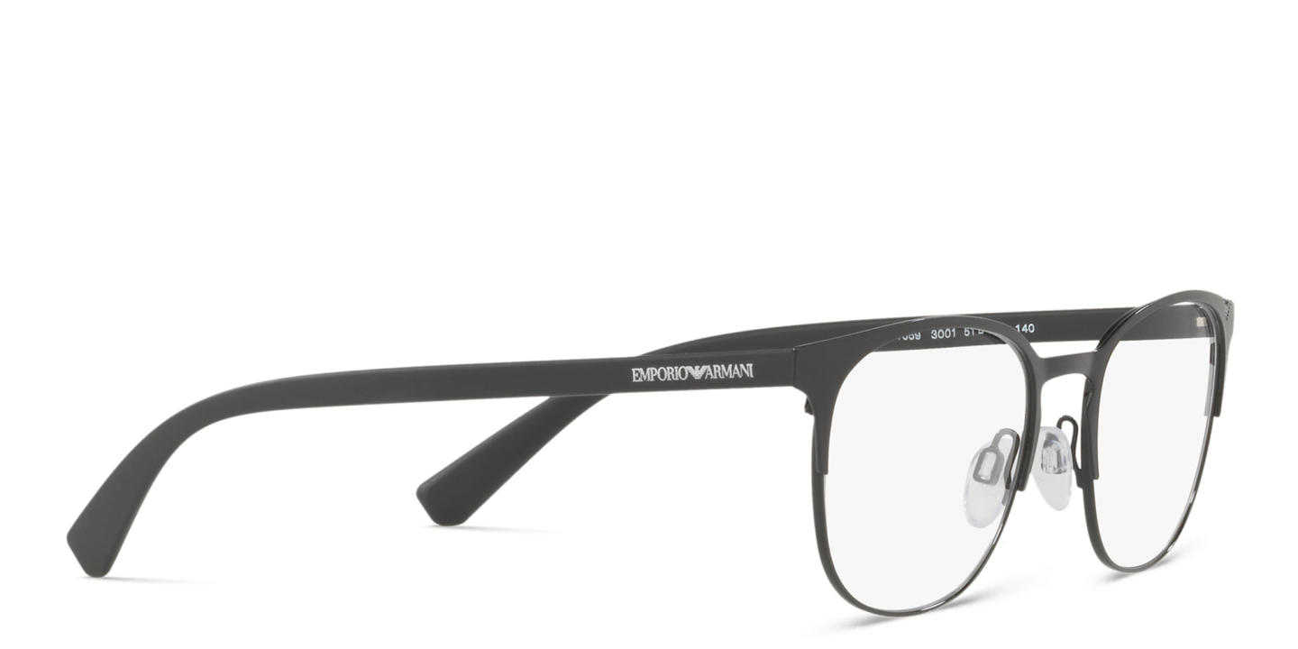 Emporio Armani Oval Eyeglasses in Matte Black – Product Photo 3