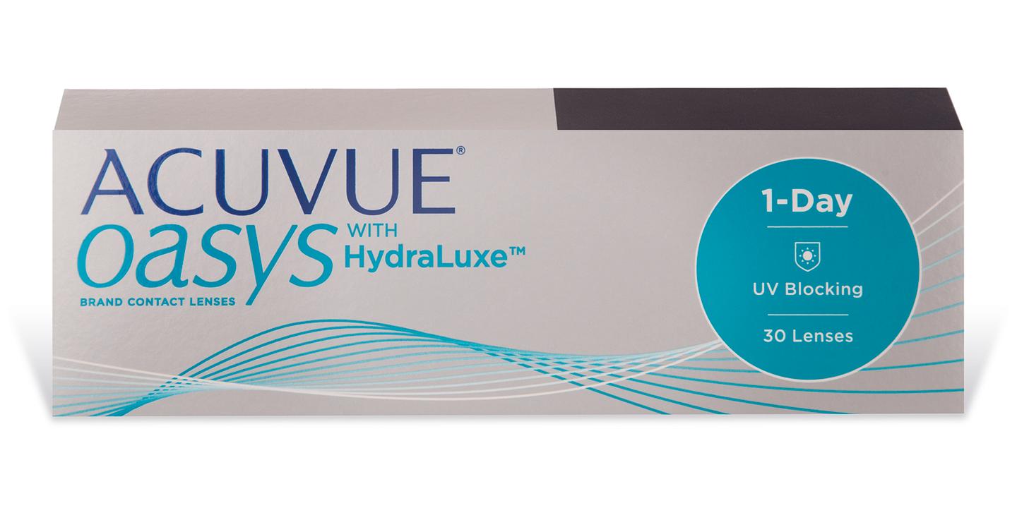 ACUVUE Oasys 1-Day with Hydraluxe Clear Contact Lenses - Pack of 30 in Clear – Product Photo 0