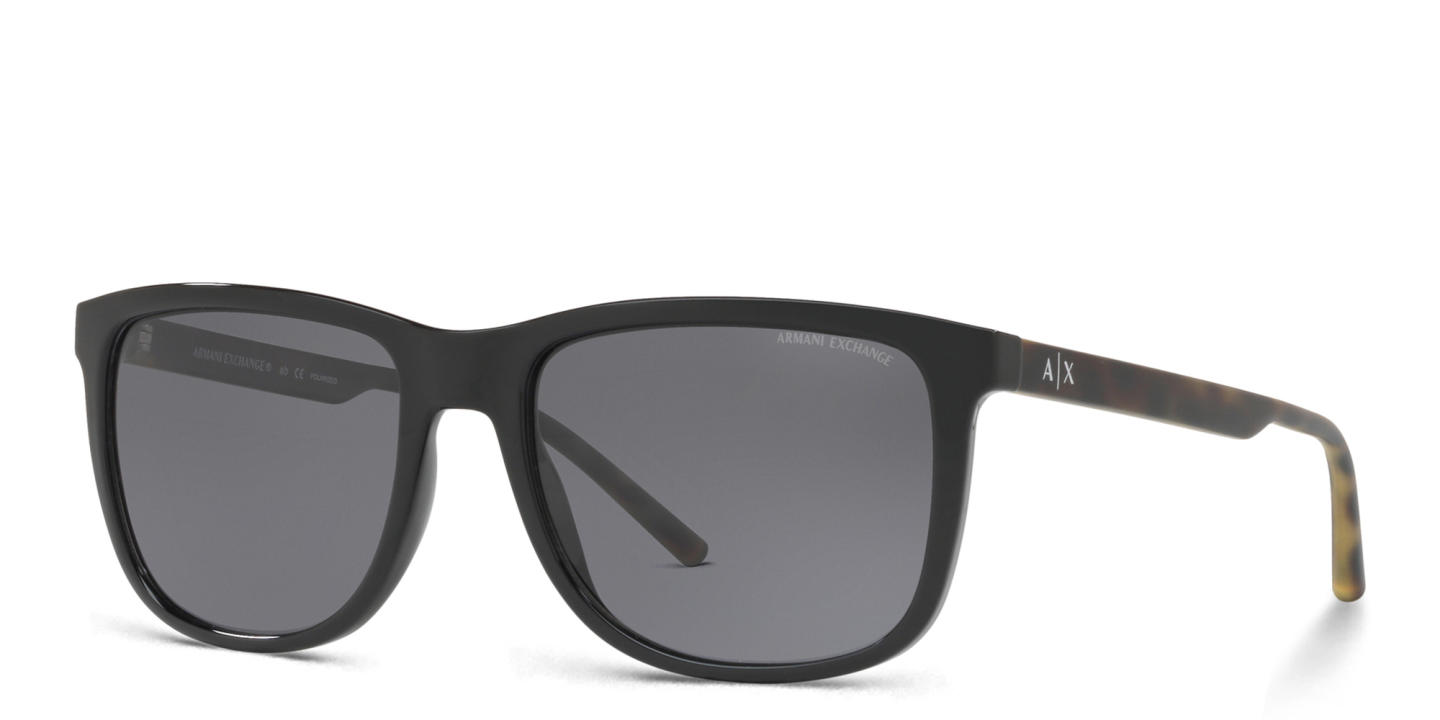 Armani Exchange A|X Logo Pillow Sunglasses in Black – Product Photo 1