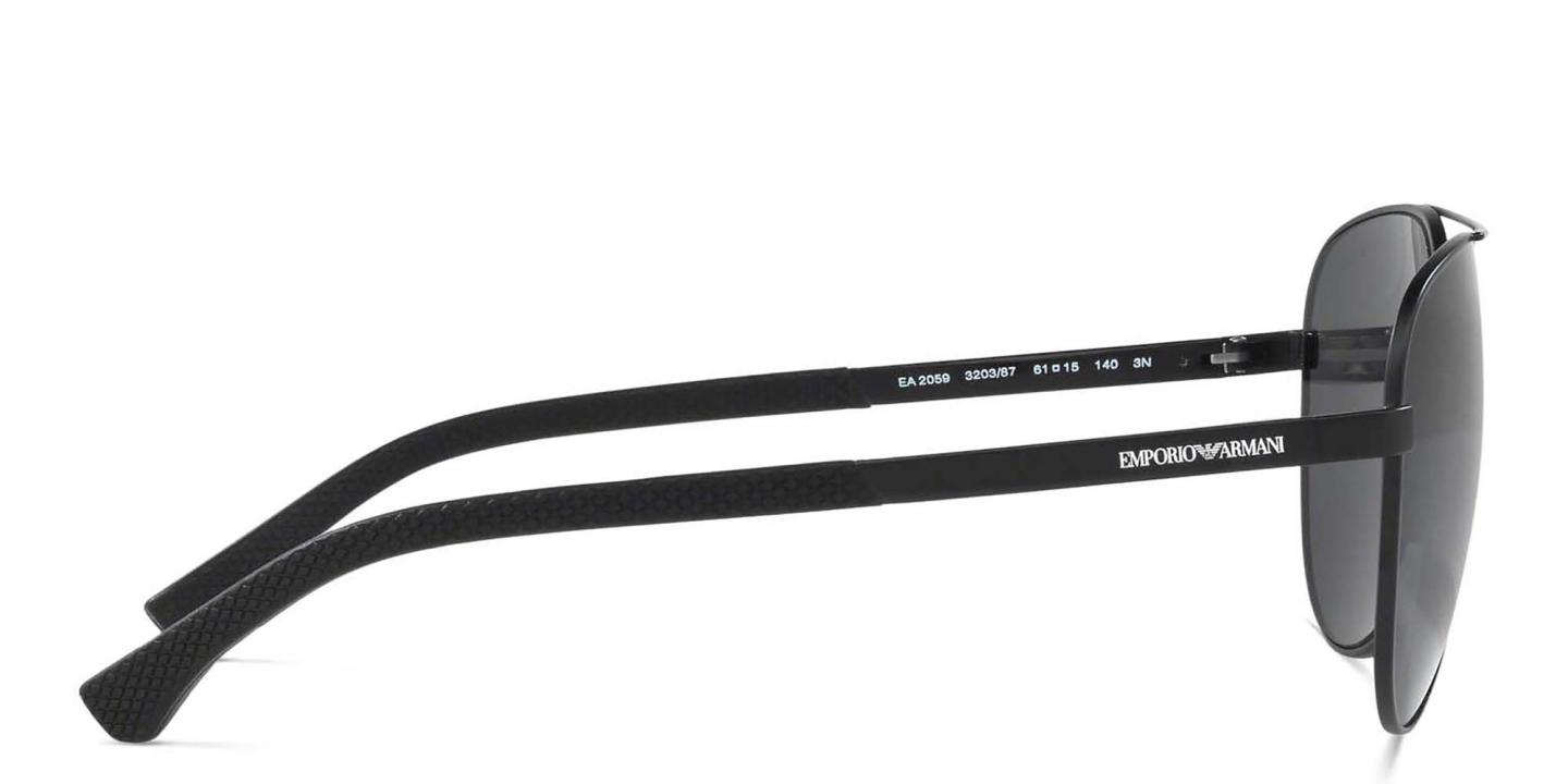 نظارة شمسية بإطار بيلوت من امبوريو أرماني بلون أسود مطفي - صورة المنتج 2