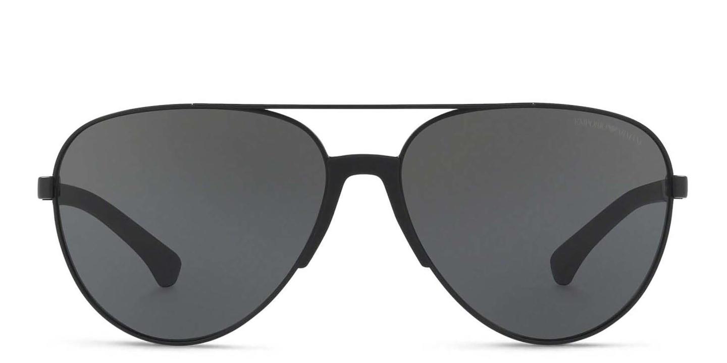 Emporio Armani Pilot Sunglasses in Matte Black – Product Photo 0