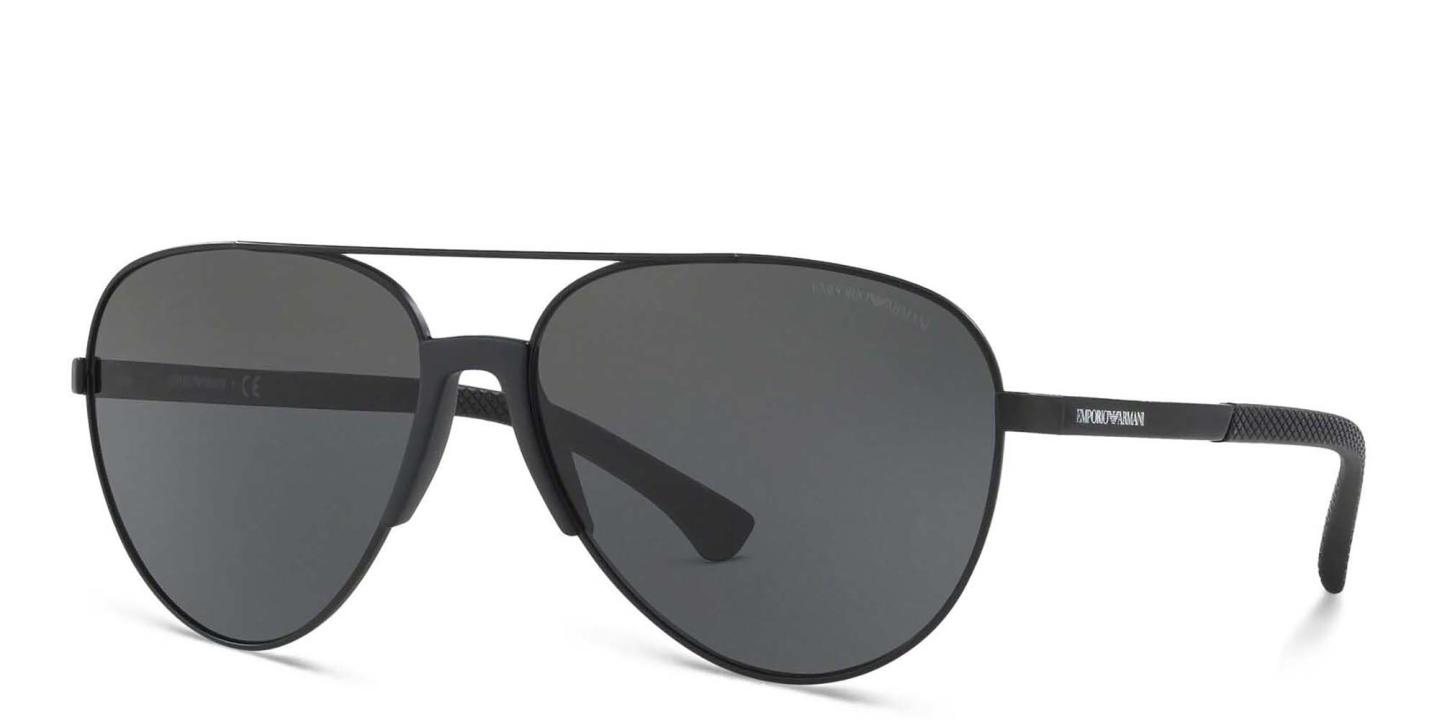 Emporio Armani Pilot Sunglasses in Matte Black – Product Photo 1