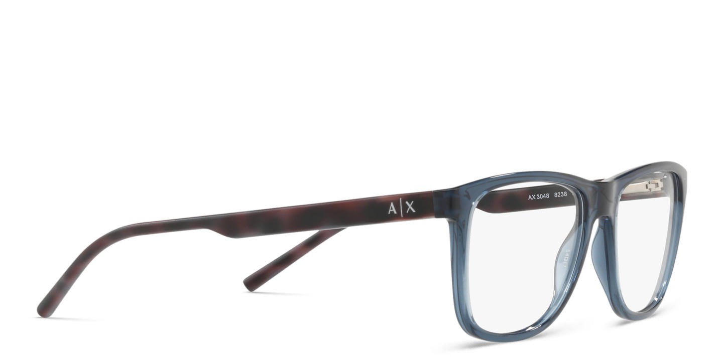 Armani Exchange Square Eyeglasses in Blue – Product Photo 3