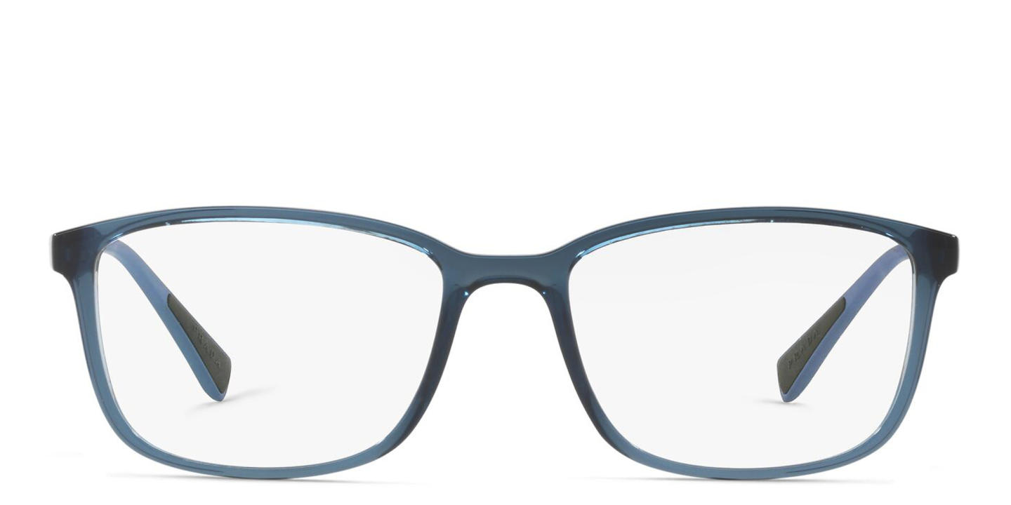 Prada Linea Rossa Wide Rectangle Eyeglasses in Blue – Product Photo 0