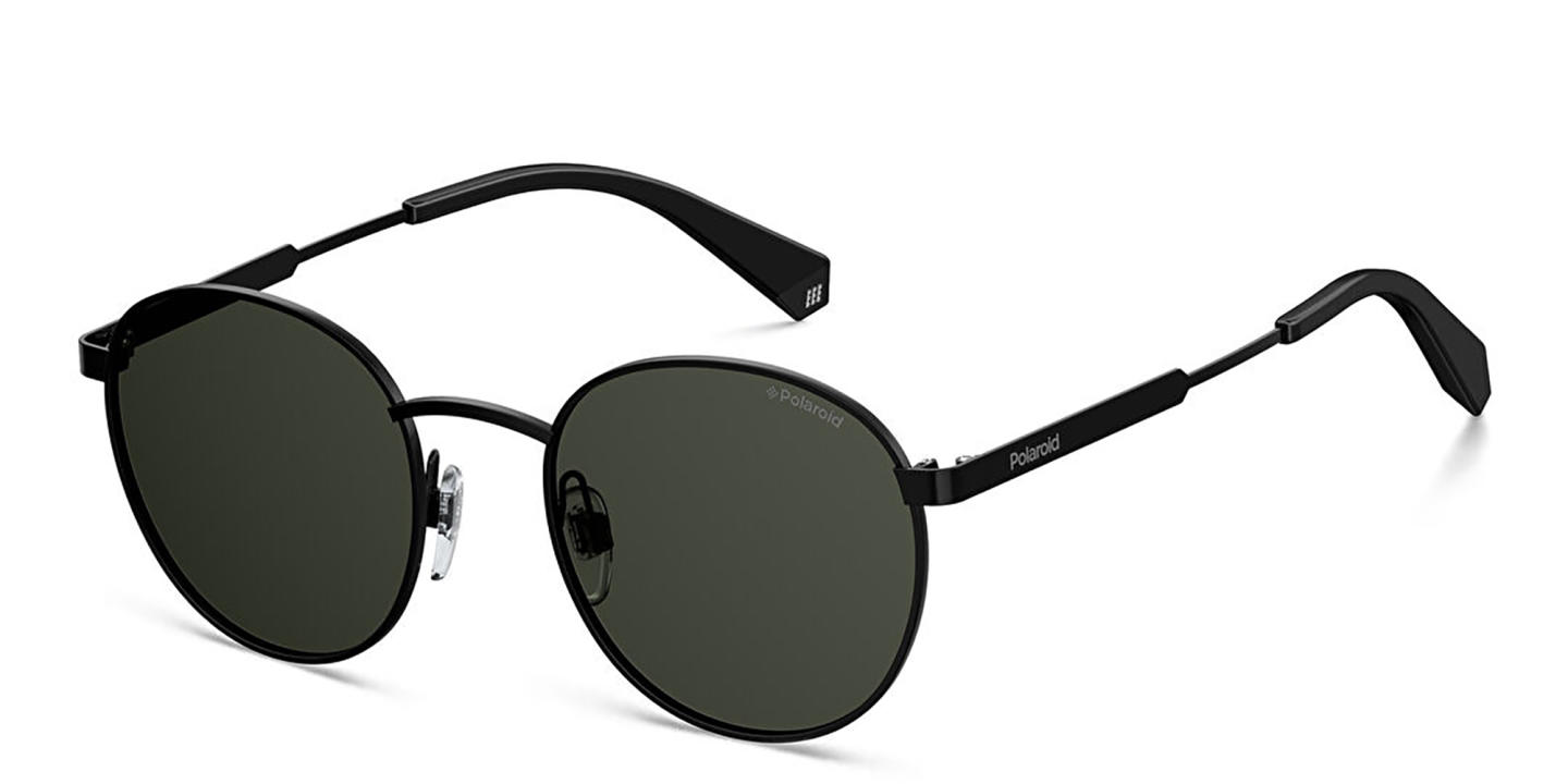 Polaroid Unisex Round Sunglasses in Black – Product Photo 1