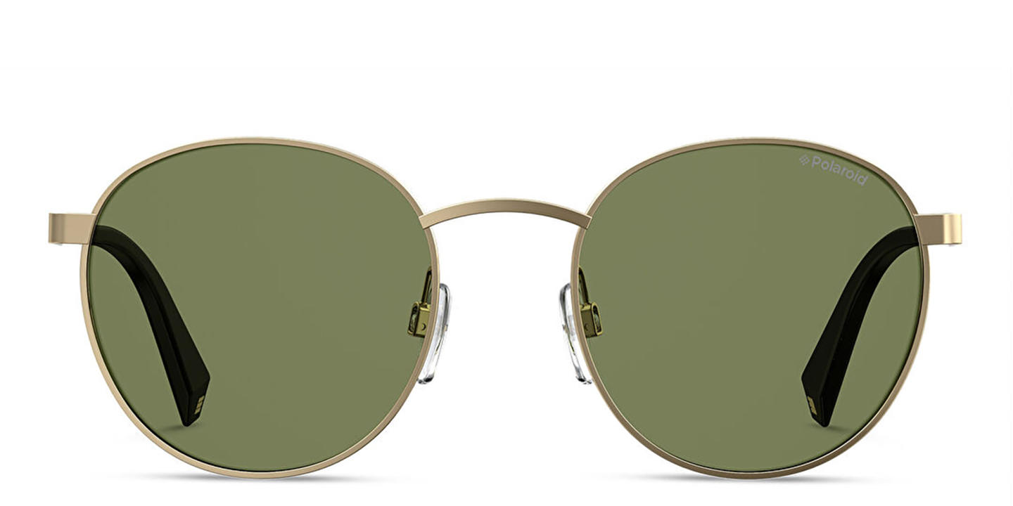 Polaroid Unisex Round Sunglasses in Gold – Product Photo 0