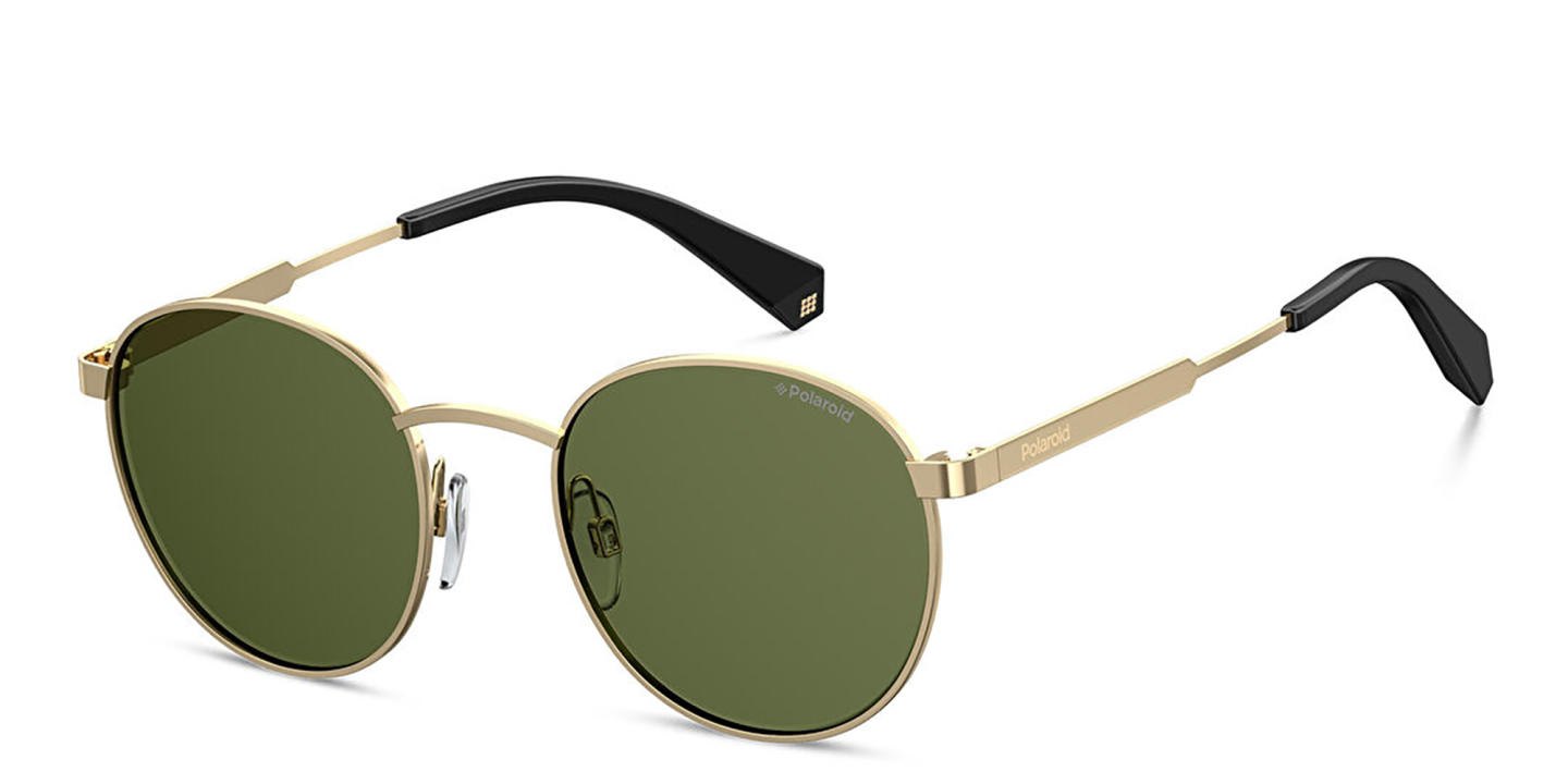 Polaroid Unisex Round Sunglasses in Gold – Product Photo 1