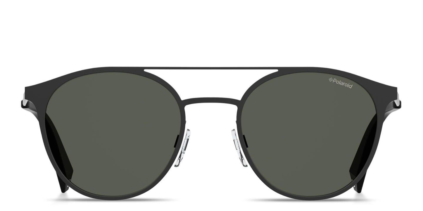 Shop Polaroid Logo Lettering Unisex Round Sunglasses in Black online.