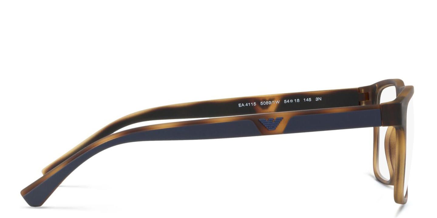 Shop Emporio Armani Rectangle Eyeglasses in Brown online.