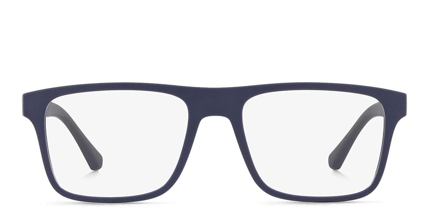 Emporio Armani Rectangle Eyeglasses in Matte Dark Blue – Product Photo 0