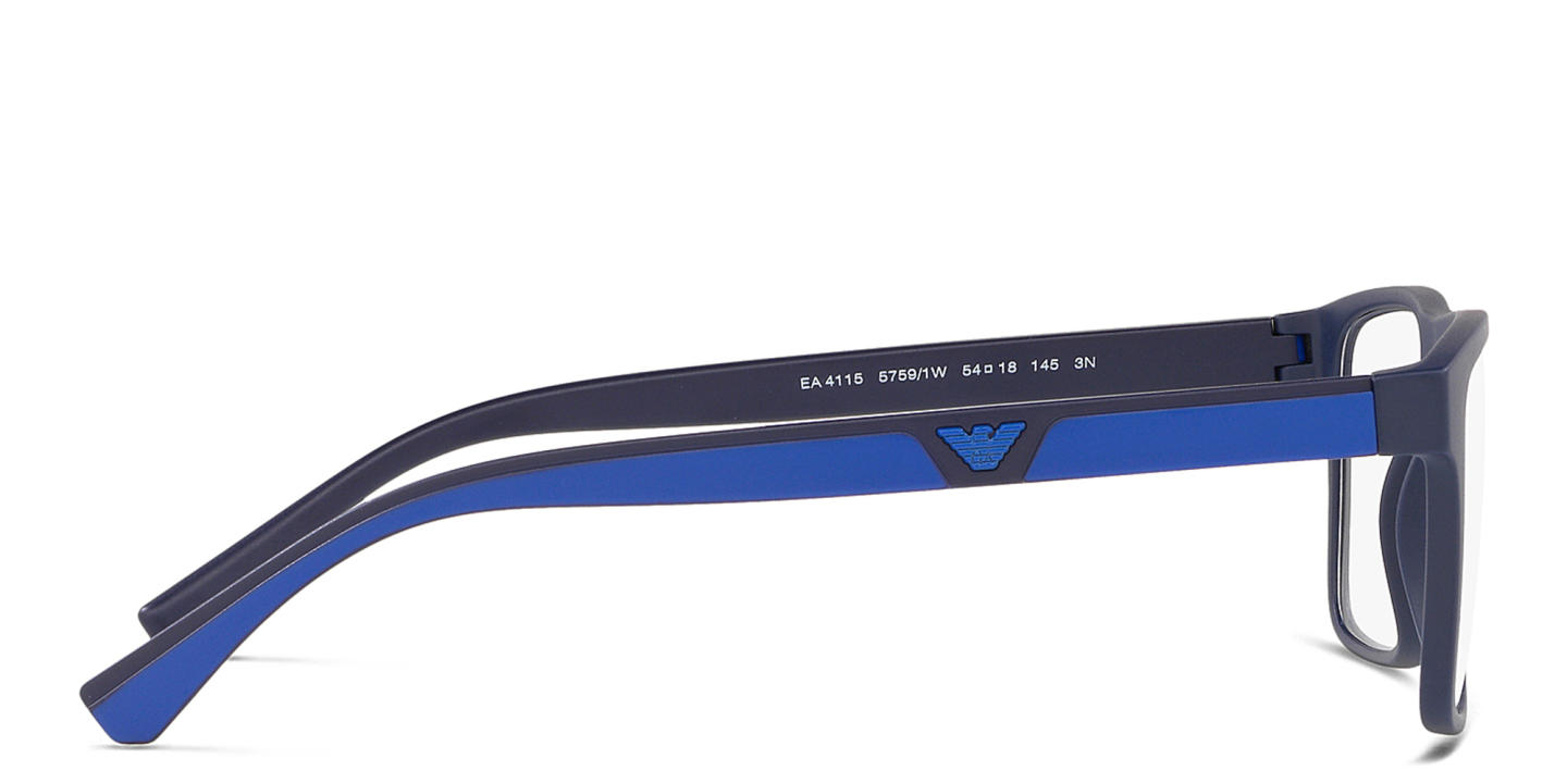Emporio Armani Rectangle Eyeglasses in Matte Dark Blue – Product Photo 2