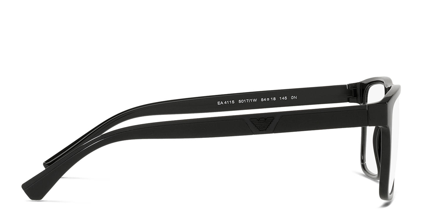 Emporio Armani Rectangle Eyeglasses in Rubber Black – Product Photo 2