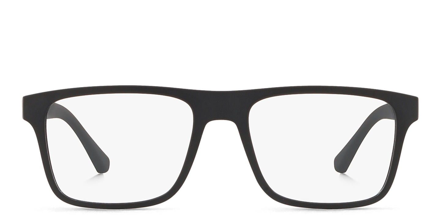 Emporio Armani Rectangle Eyeglasses in Midnight Black – Product Photo 0