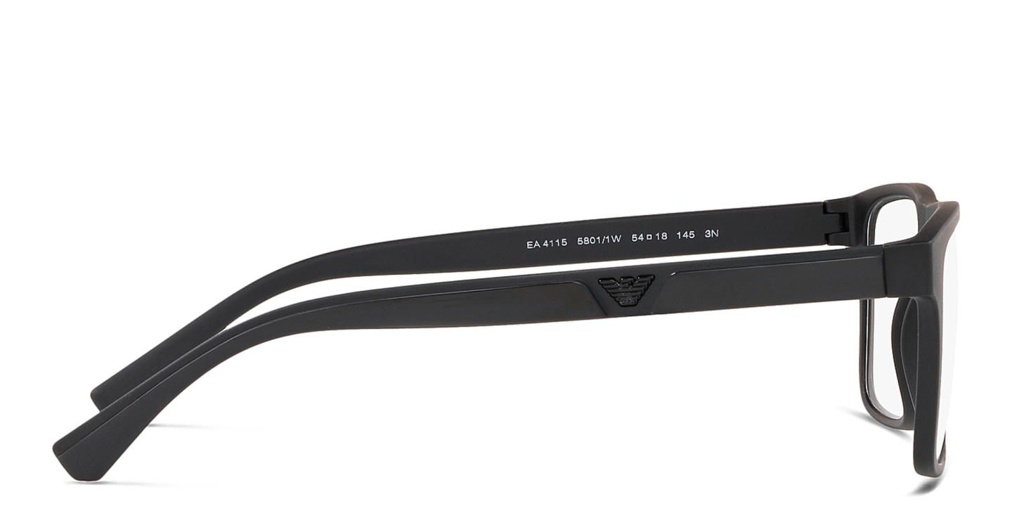 Emporio Armani Rectangle Eyeglasses in Midnight Black – Product Photo 2