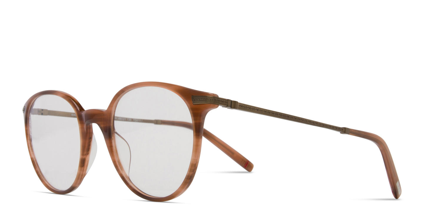 Tempo Unisex Round Eyeglasses in Brown – Product Photo 1