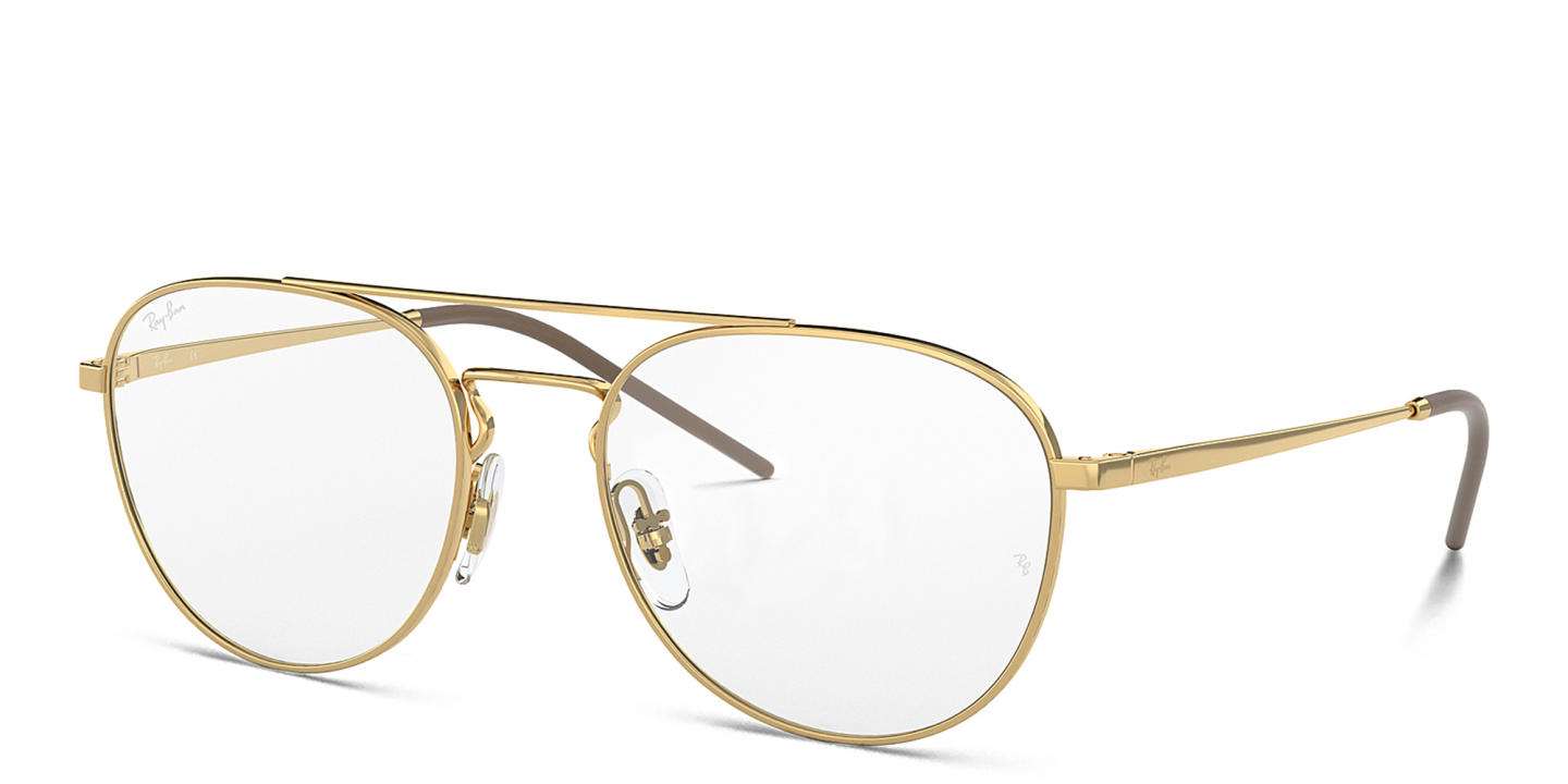 Ray-Ban Unisex Round Eyeglasses in Gold – Product Photo 1