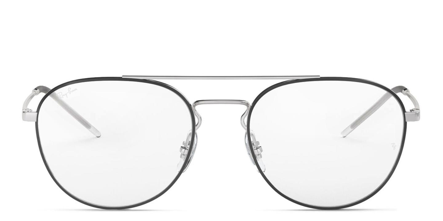 Ray-Ban Unisex Panthos Eyeglasses in Black On Silver – Product Photo 0