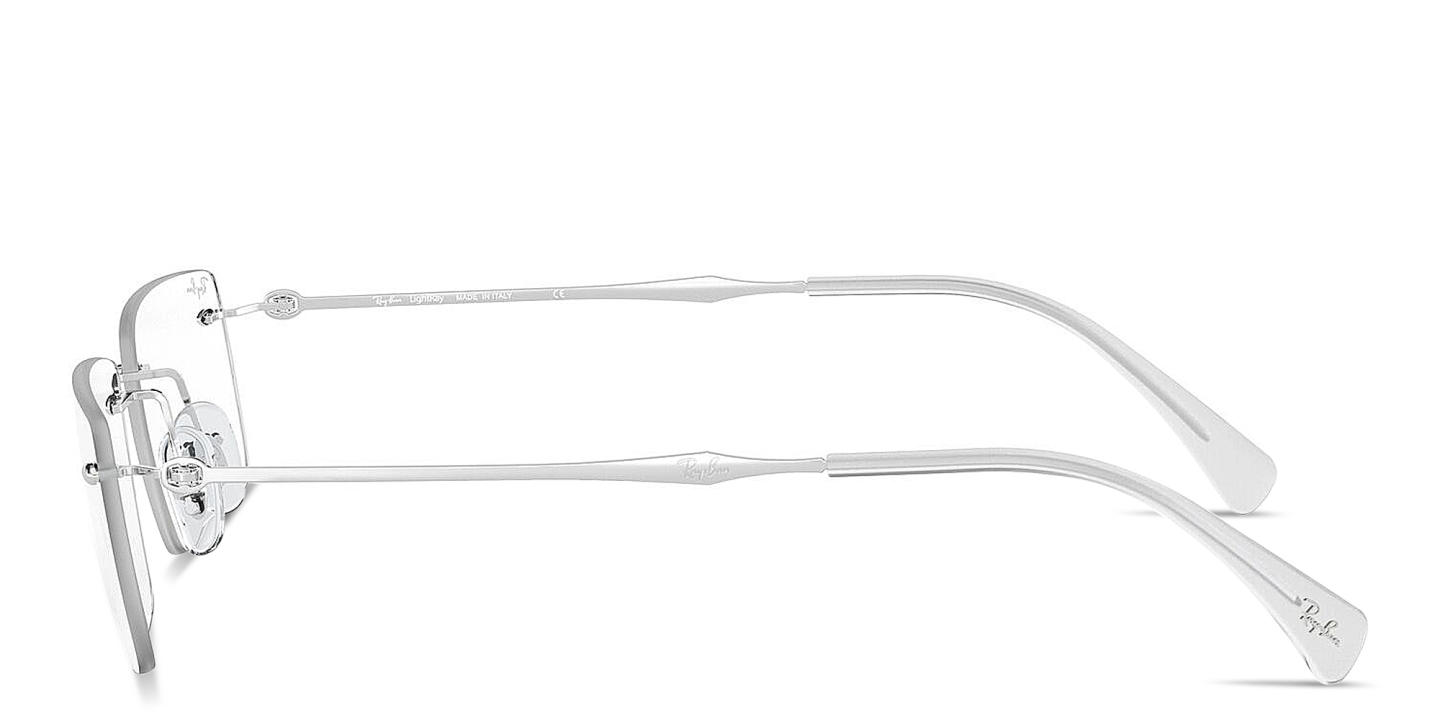تسوق نظارات طبية أوبتيكس مربّعة بدون إطار للجنسين راي بان بلون فضي أونلاين.