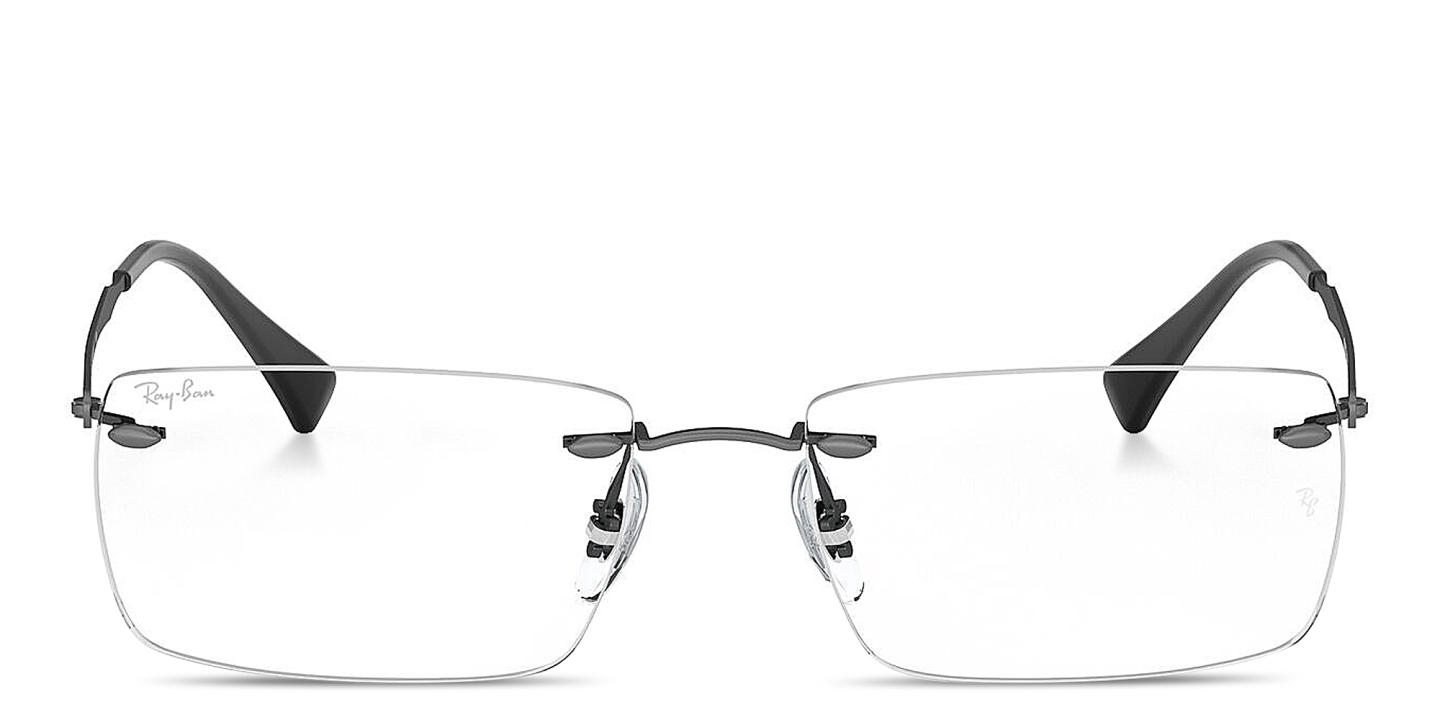 Ray-Ban Optics Unisex Rimless Square Eyeglasses in Gunmetal – Product Photo 0