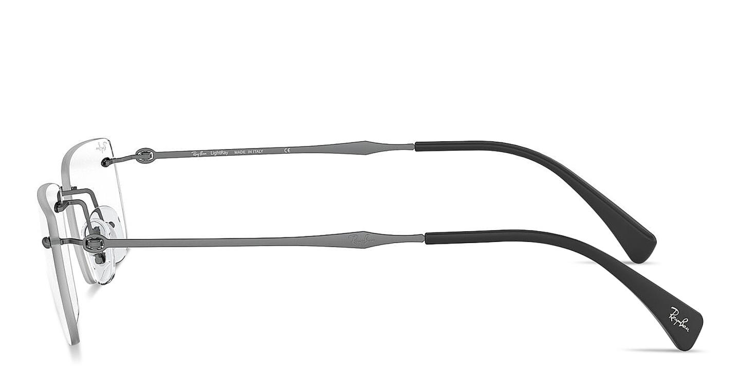 Shop Ray-Ban Optics Unisex Rimless Square Eyeglasses in Gunmetal online.