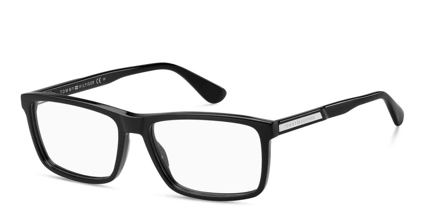 Tommy Hilfiger Wide Rectangle Eyeglasses in Black – Product Photo 1