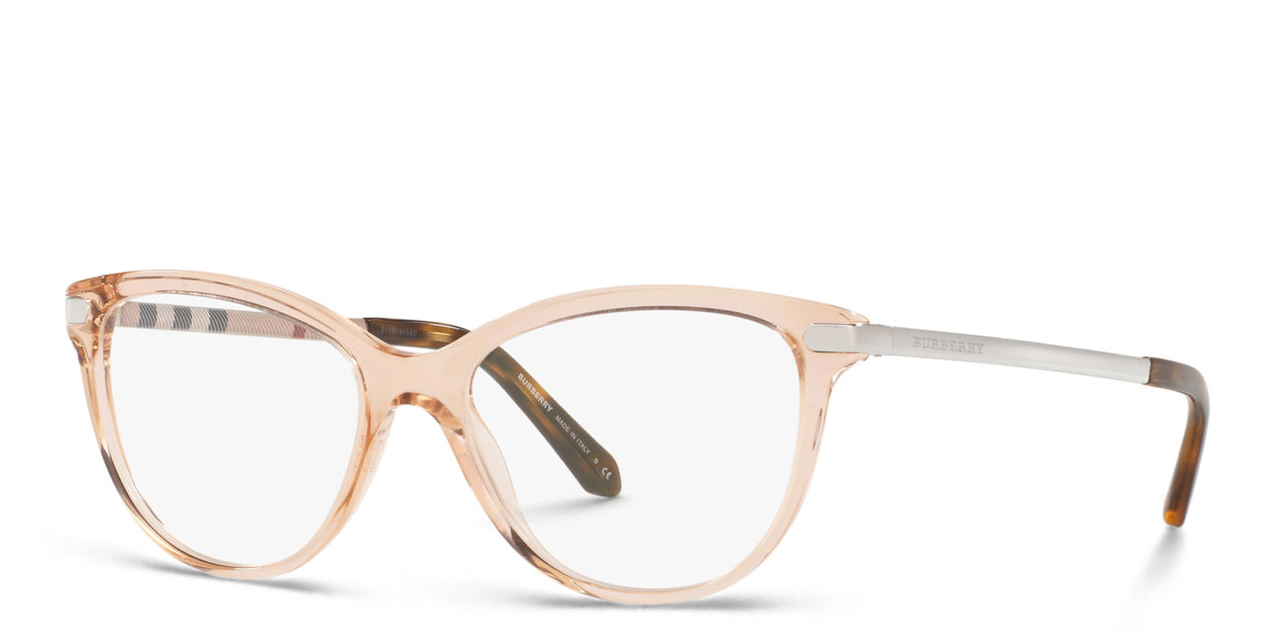 BURBERRY Square Eyeglasses in Transparent Peach – Product Photo 1