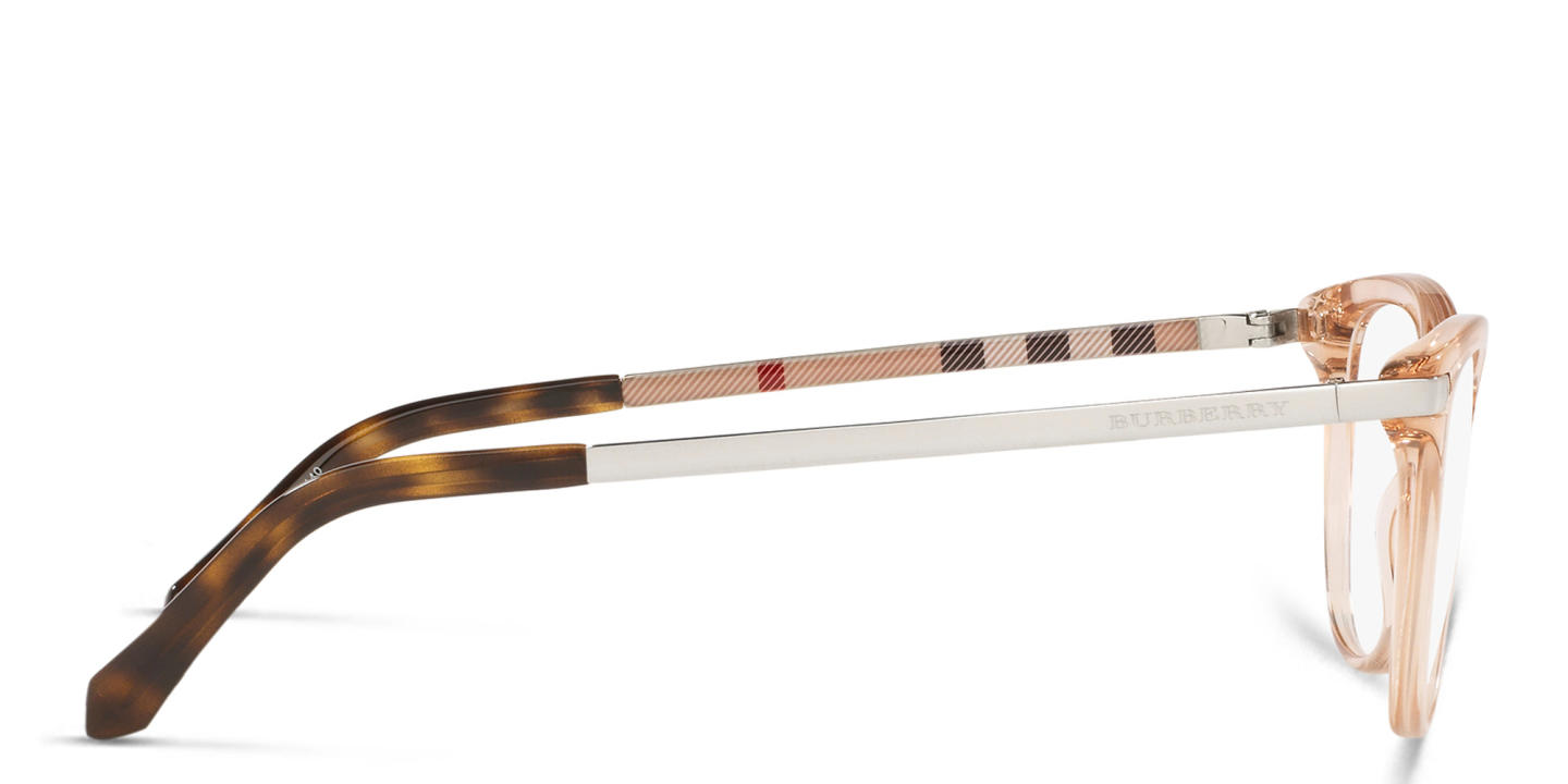 BURBERRY Square Eyeglasses in Transparent Peach – Product Photo 2